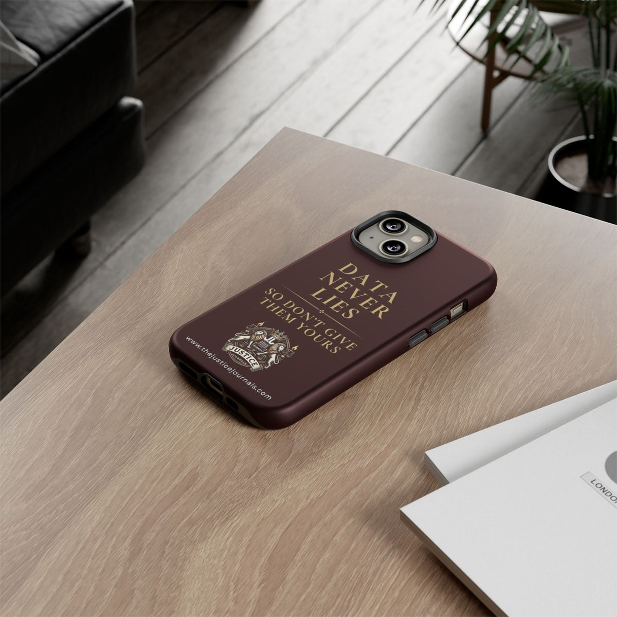 Data Never Lies, Justice Journals iphone case