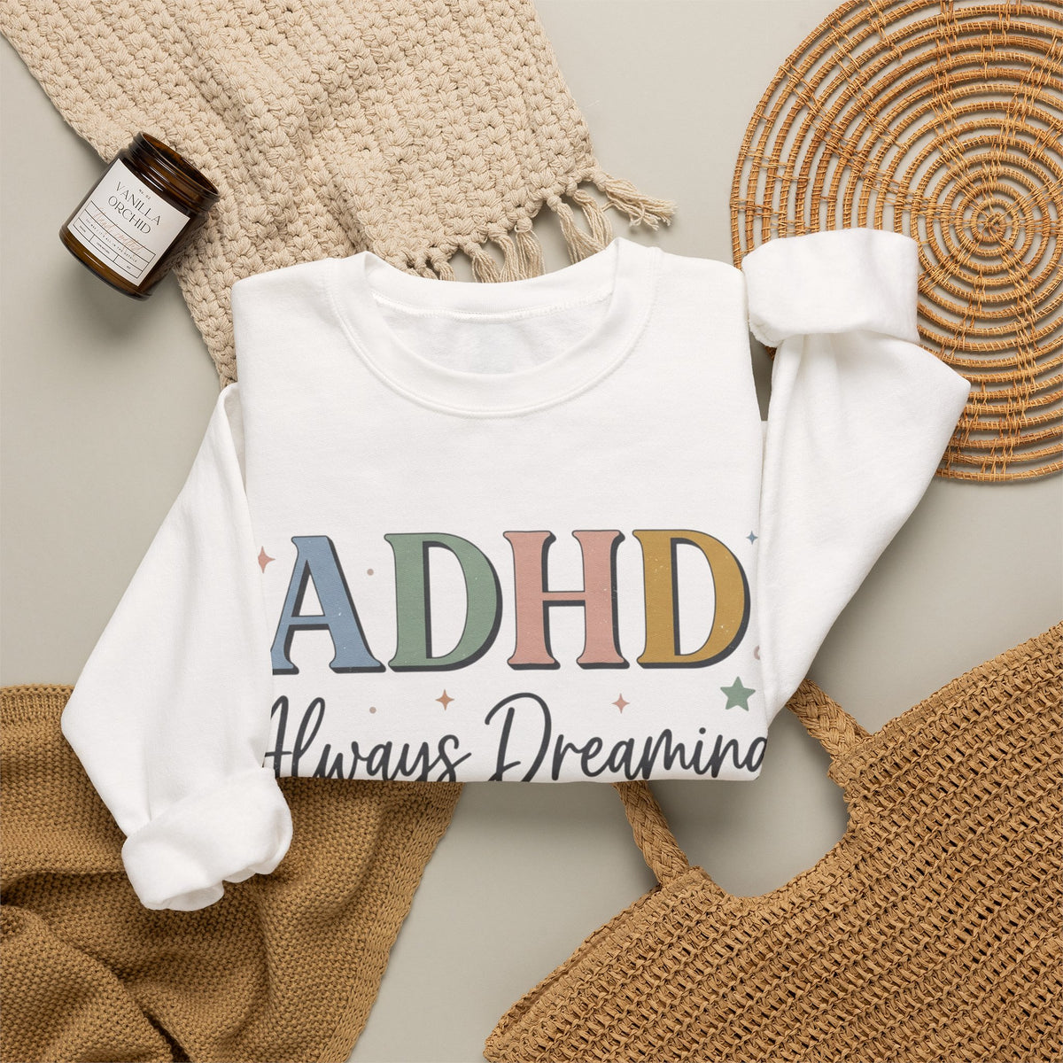 ADHD Always Dreaming Crewneck Sweatshirt