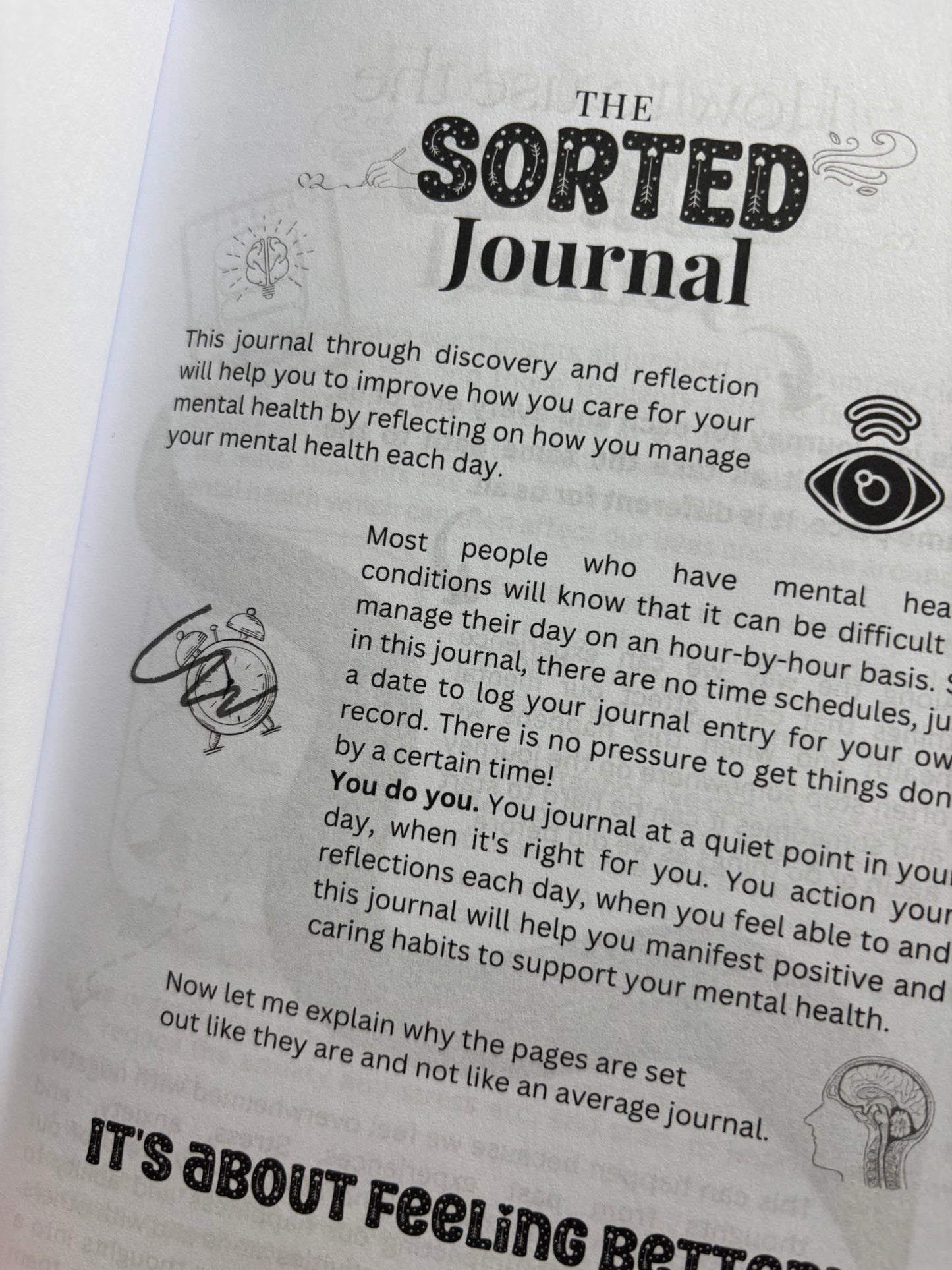 Sorted mental health wellbeing journal