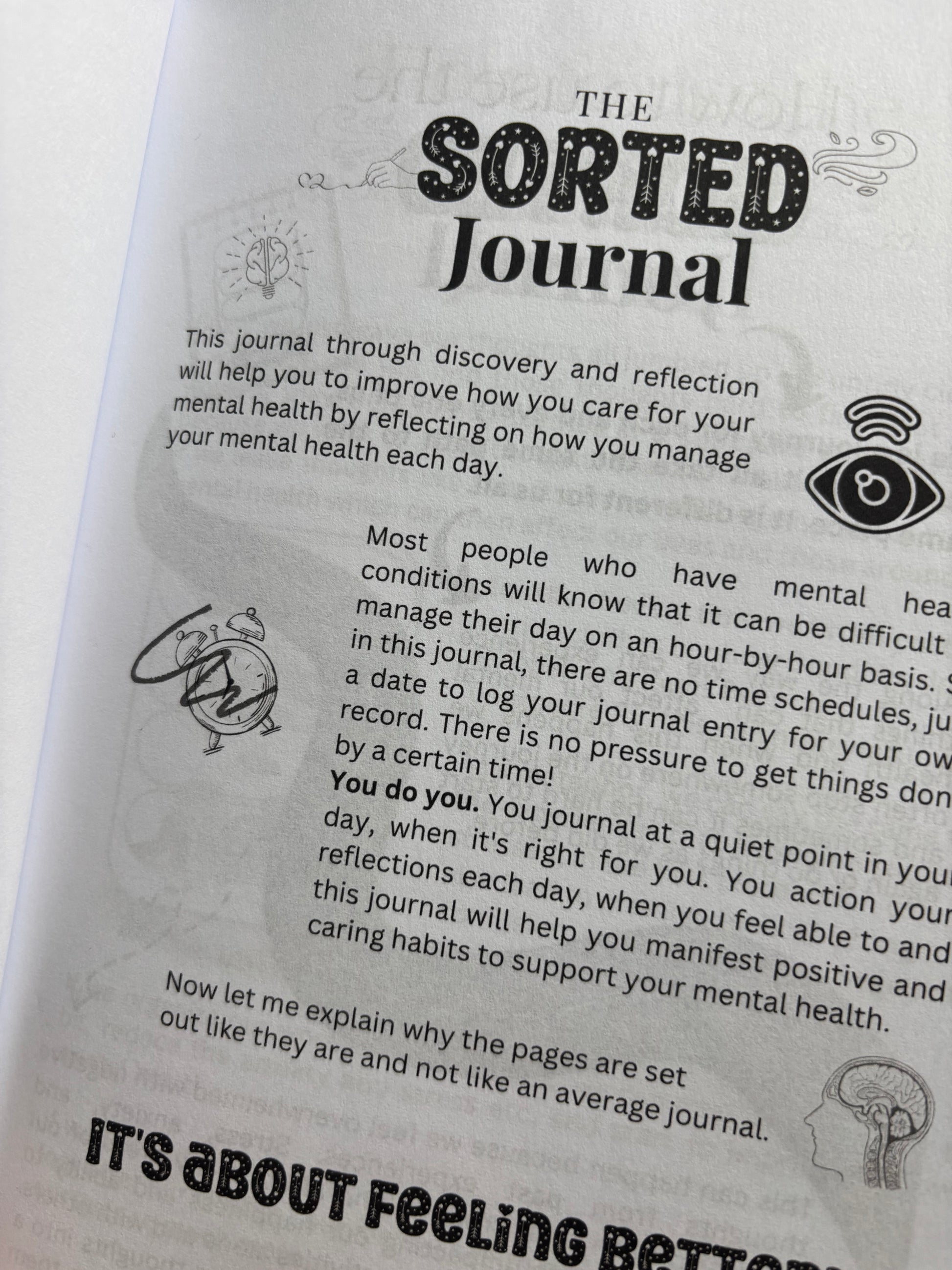 Sorted mental health wellbeing journal
