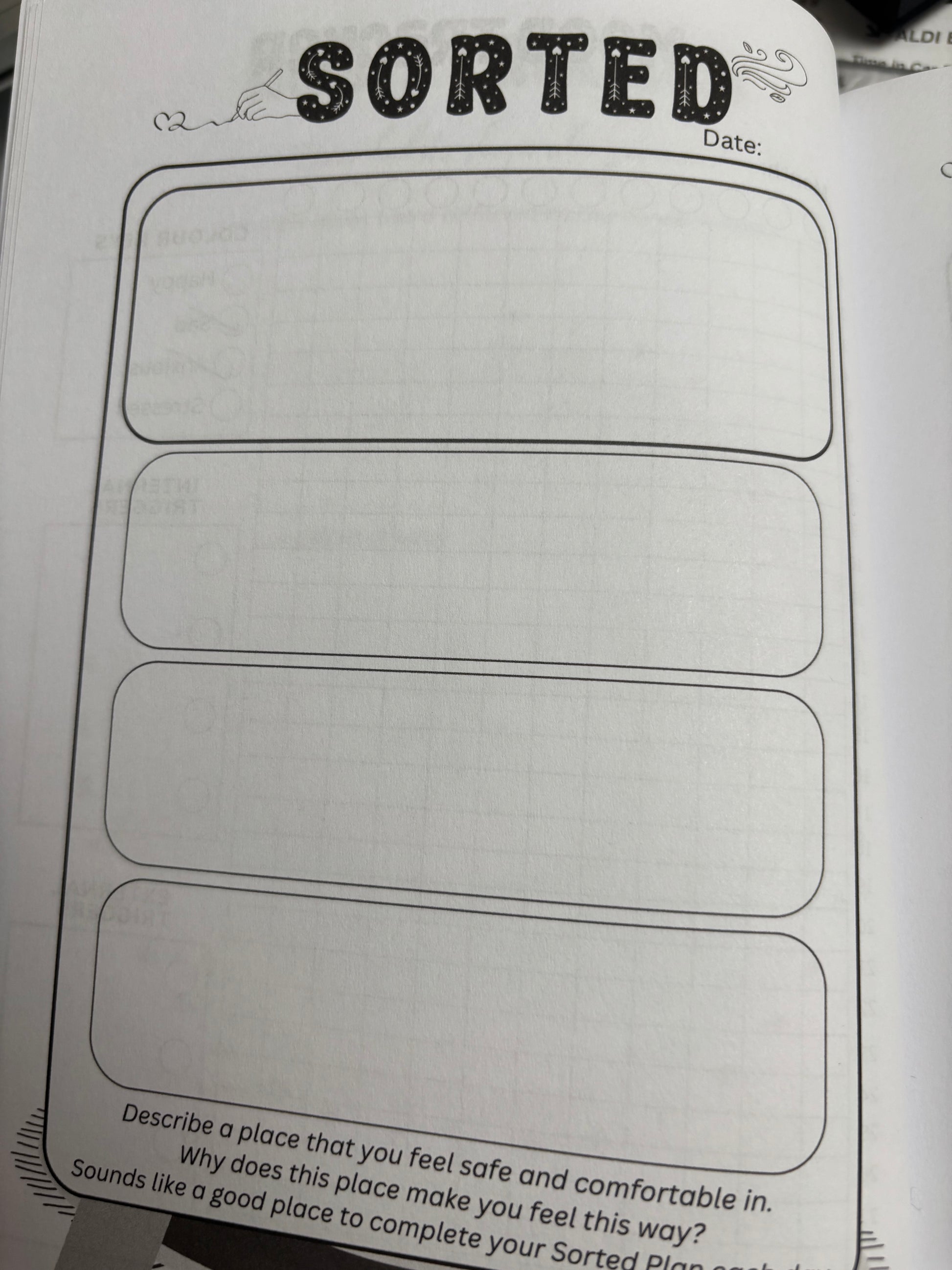 Sorted mental health wellbeing journal inside